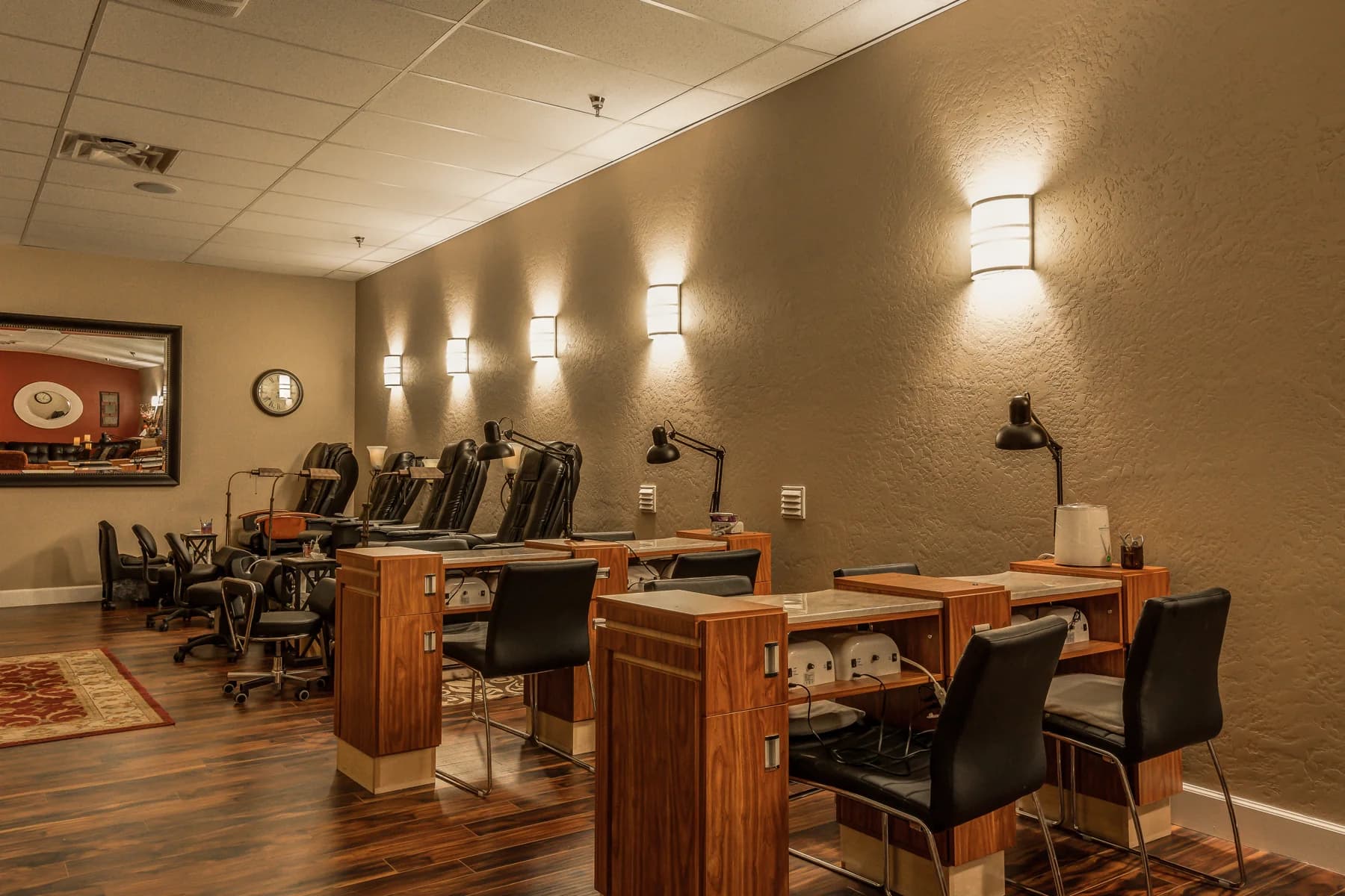 Manicure tables and pedicure chairs at Avalon in Klamath Falls