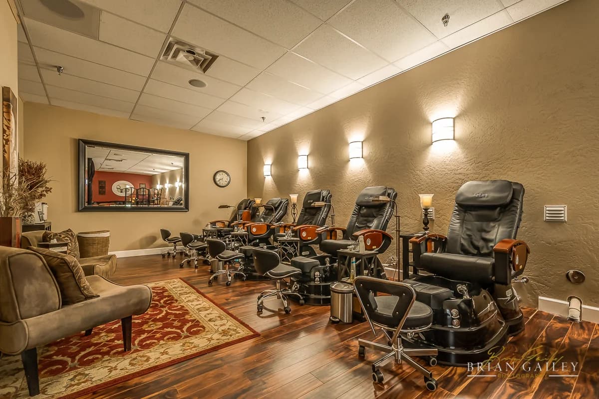 Pedicure chairs in the Avalon nail care area